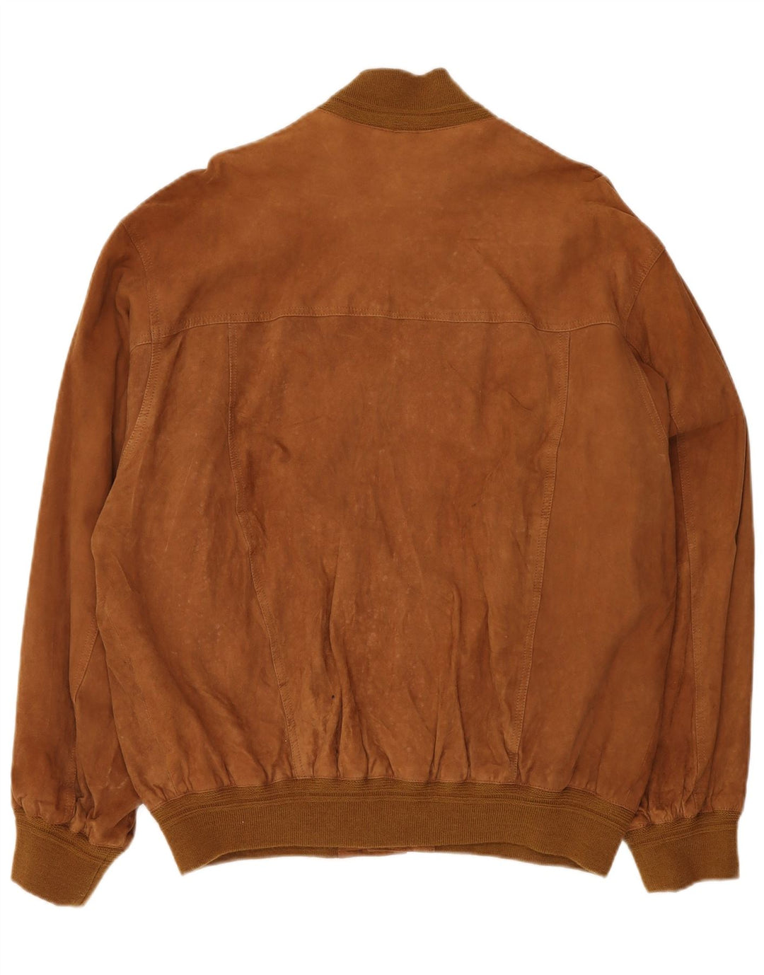 VINTAGE Ανδρικό Suede Bomber Jacket IT 58 4XL Καφέ Δερμάτινο