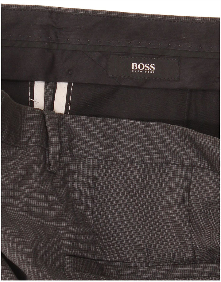 Ανδρικό ίσιο παντελόνι Hugo Boss IT 48 Medium W34 L30 Grey Gingham