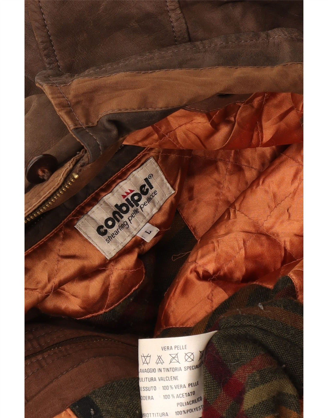 Ανδρικό δερμάτινο μπουφάν CONBIPEL UK 40 Large Brown Δερμάτινο