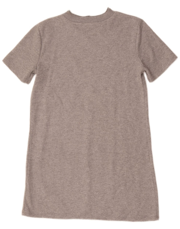 Zara Γυναικείο T-Shirt Φόρεμα UK 16 Large Grey Flecked Polyester