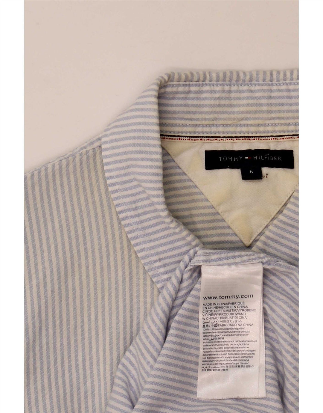 Tommy Hilfiger Γυναικείο Πουκάμισο US 6 Βαμβακερό μεσαίο μπλε ρίγες