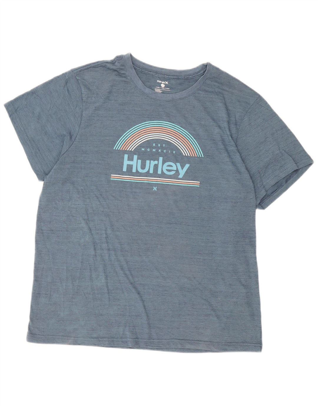 Ανδρικό γραφικό T-Shirt Hurley Top XL Blue Polyester