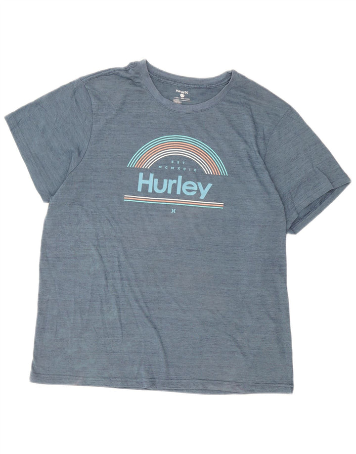 Ανδρικό γραφικό T-Shirt Hurley Top XL Blue Polyester