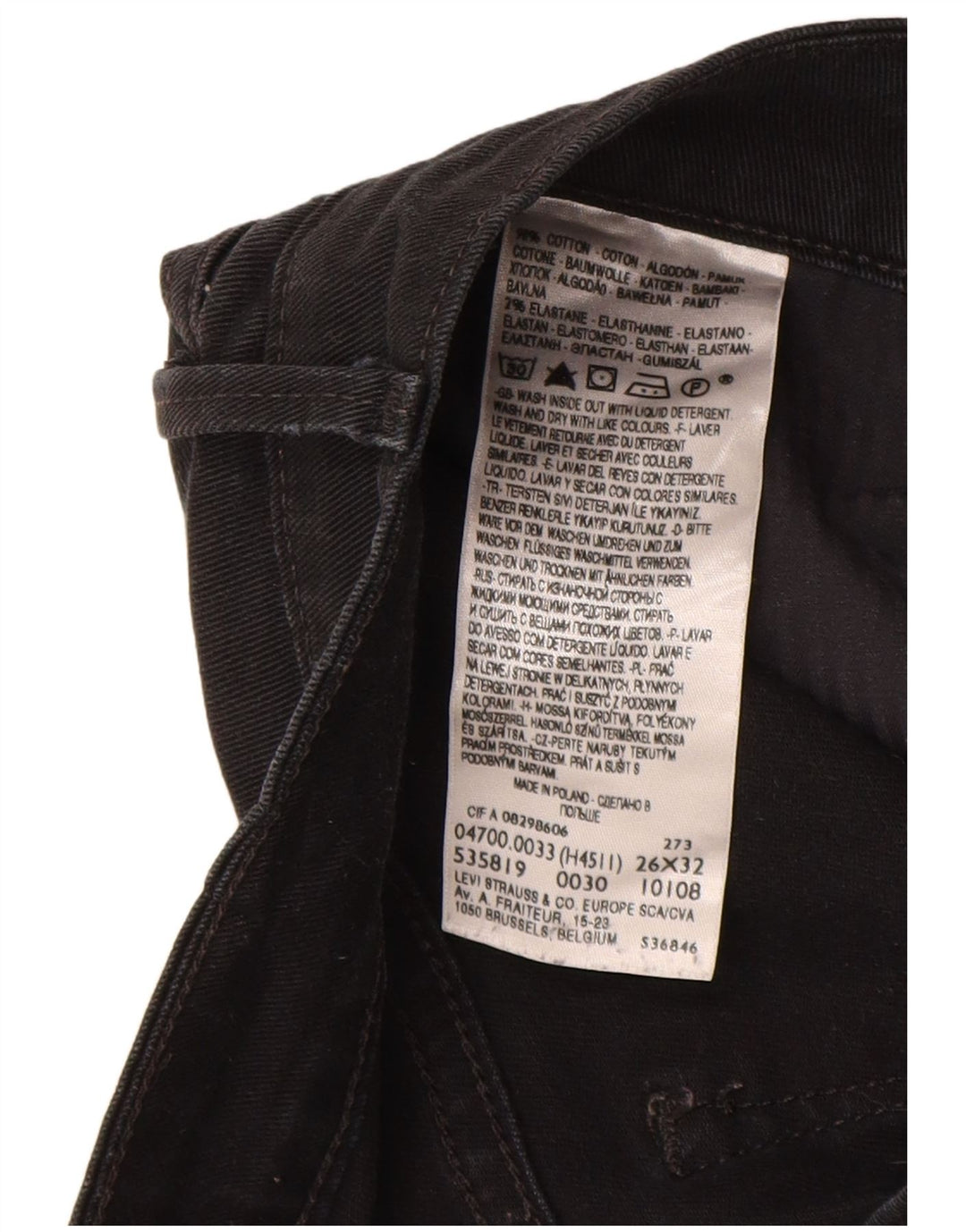 Γυναικείο τζιν LEVI'S Demi Curve Classic Fit ίσιο W26 L32 Μαύρο