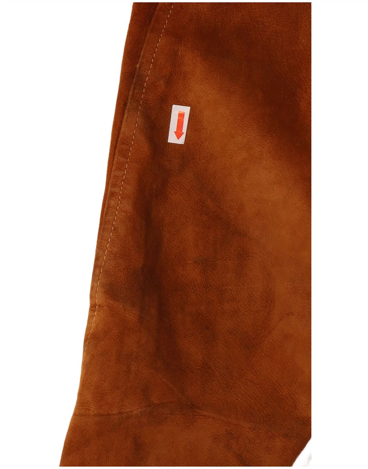 ESSEBI Ανδρικό Suede Bomber Jacket UK 40 Large Brown Δερμάτινο