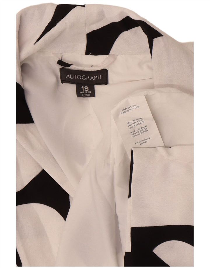 Marks & Spencer Γυναικείο Μπουφάν Blazer Autograph UK 18 XL Λευκό γεωμετρικό