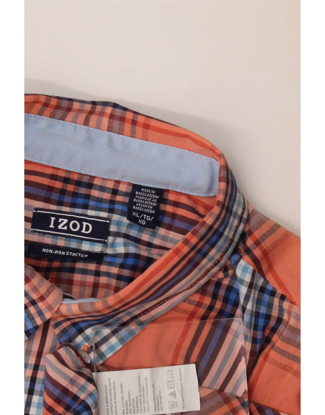 Izod Ανδρικό πουκάμισο XL Πορτοκαλί βαμβακερό καρό