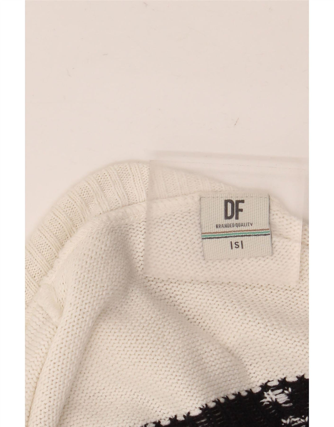 Vintage Ανδρικό πουλόβερ με ρολό λαιμόκοψη Small Black Fair Isle