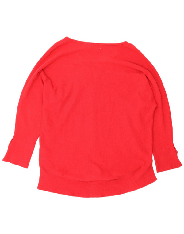 Monsoon Womens V-Neck Jumper Sweater UK 16 Large Red Polyester