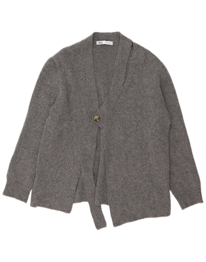 ZARA Γυναικεία ζακέτα υπερμεγέθη UK 10 Small Grey Cashmere