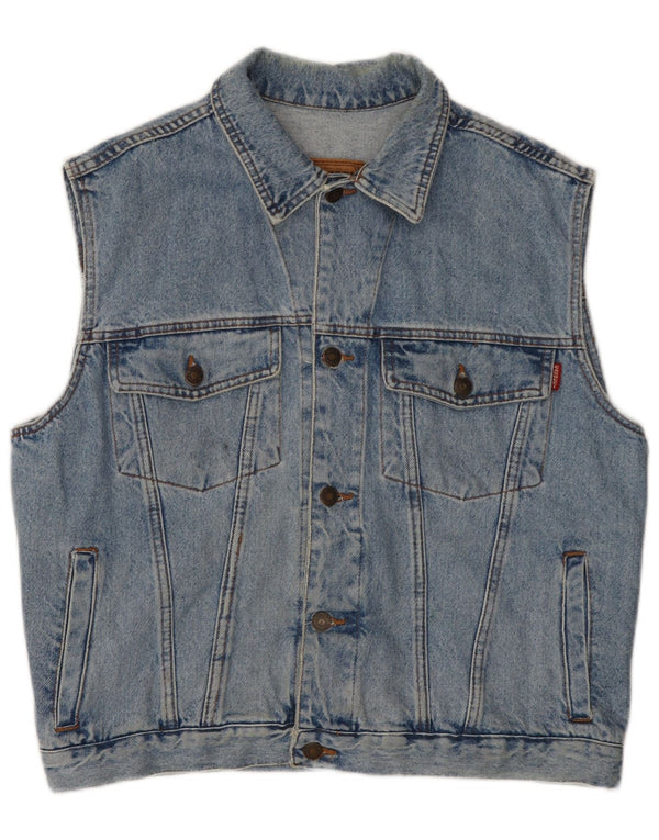 Casucci Ανδρικό Τζιν Gilet UK 40 Μεγάλο Μπλε Βαμβακερό