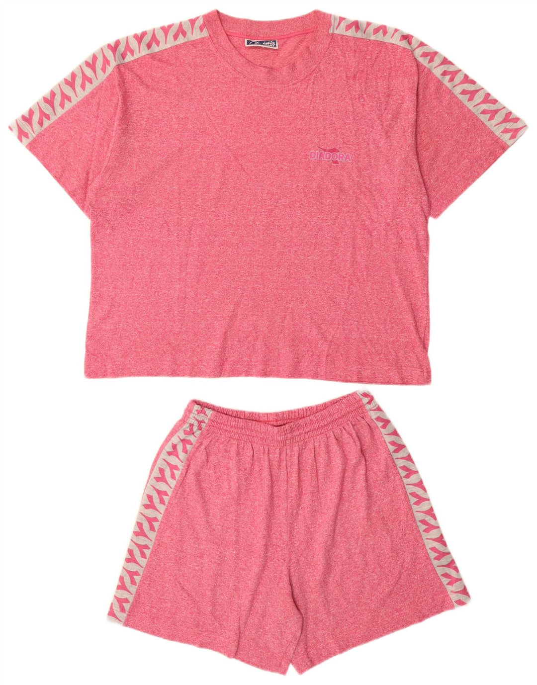 DIADORA Γυναικείο σετ 2 τεμαχίων μεγάλου μεγέθους γραφικών UK 10 Small κόκκινο βαμβακερό