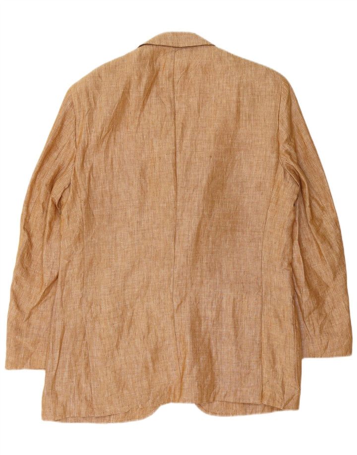 El Corte Ingles Ανδρικό σακάκι 3 κουμπιών σακάκι IT 50 μεγάλο καφέ λινό