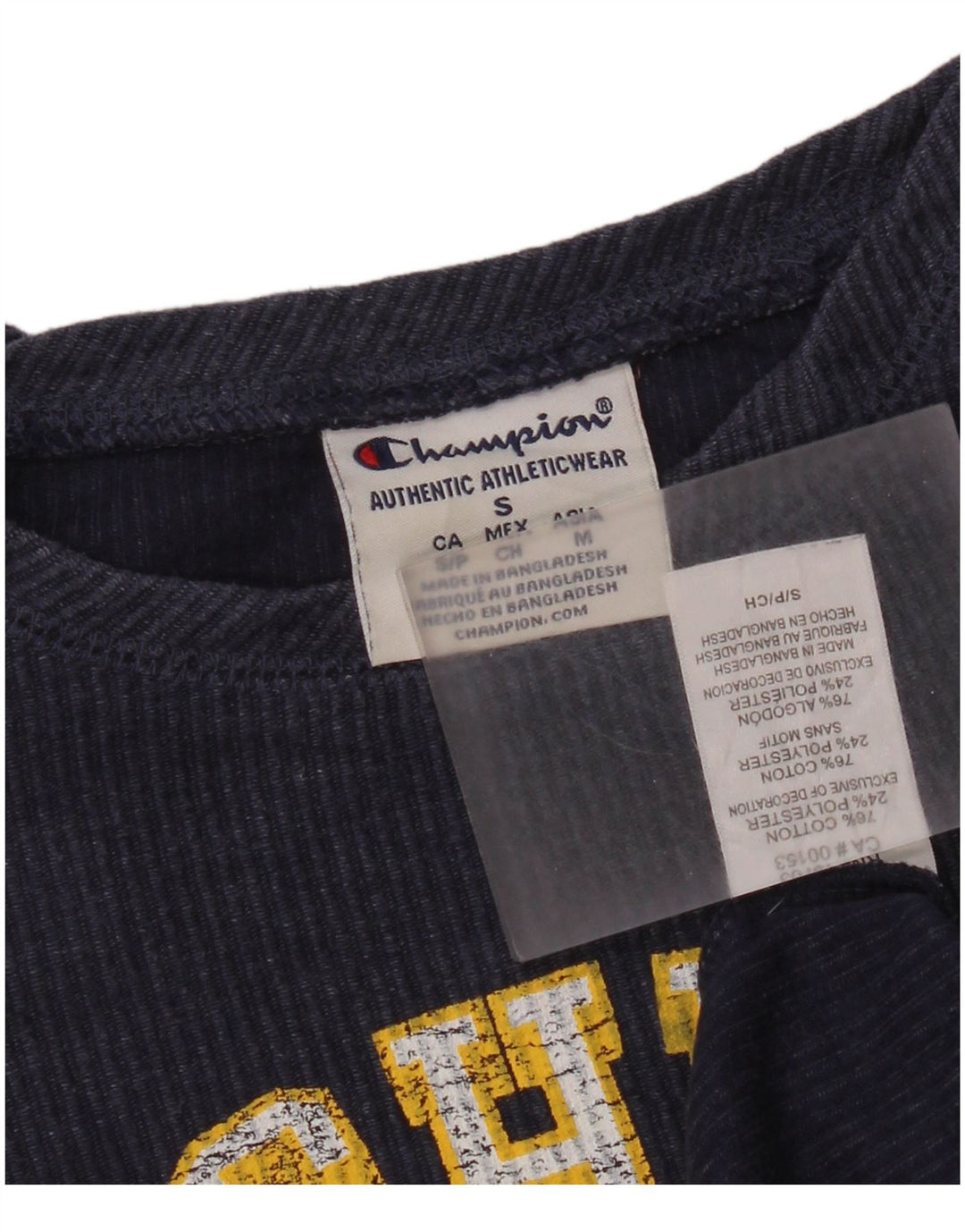 Champion Mens Michigan Wolverines Graphic Top μακρυμάνικο Small Navy Blue