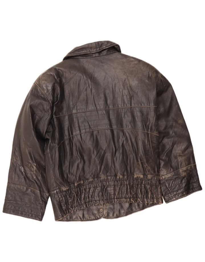 Vintage Γυναικείο Δερμάτινο Μπουφάν UK 16 Large Brown