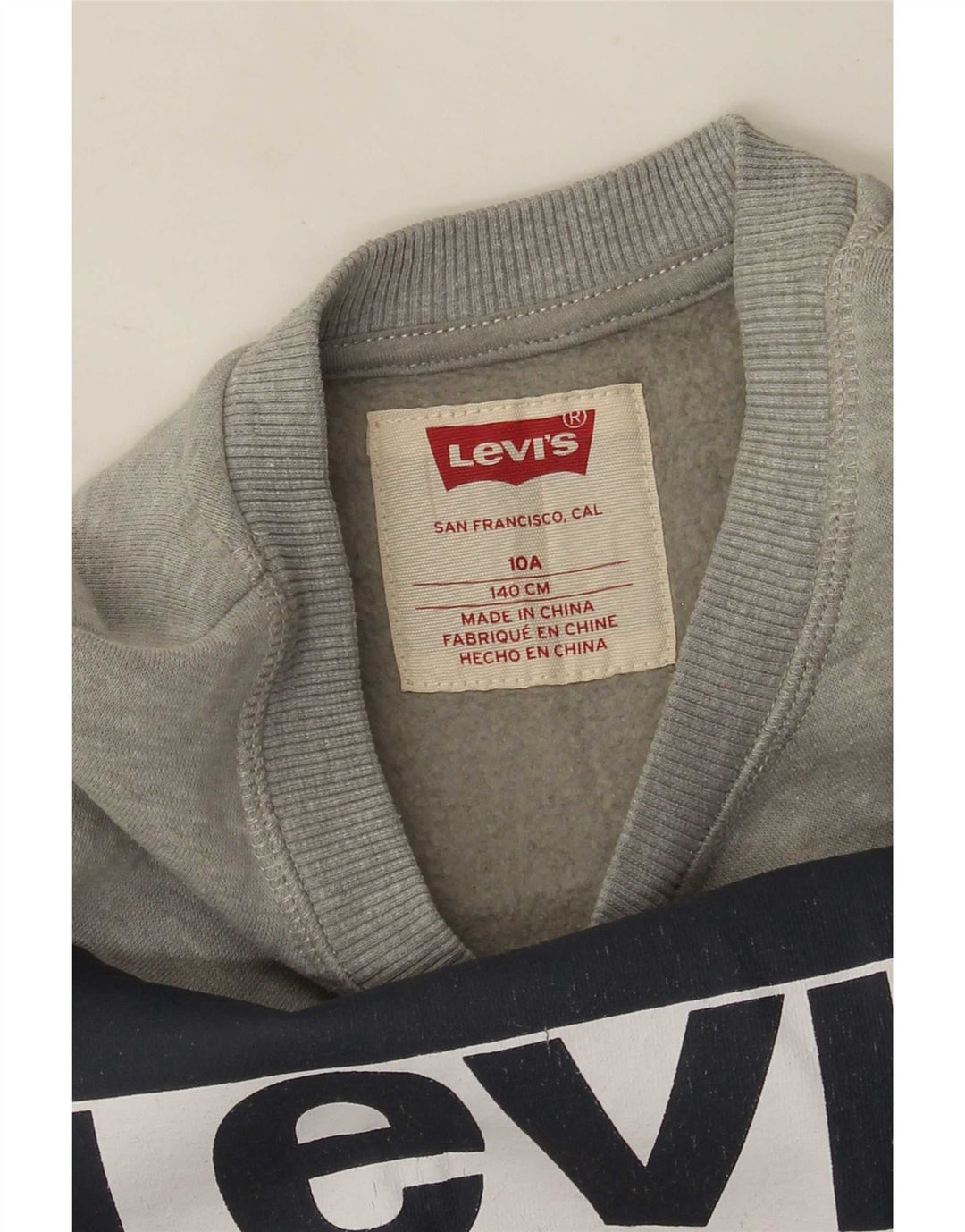 Levi's Boys Graphic Hoodie Jumper 9-10 Years Grey Flecked