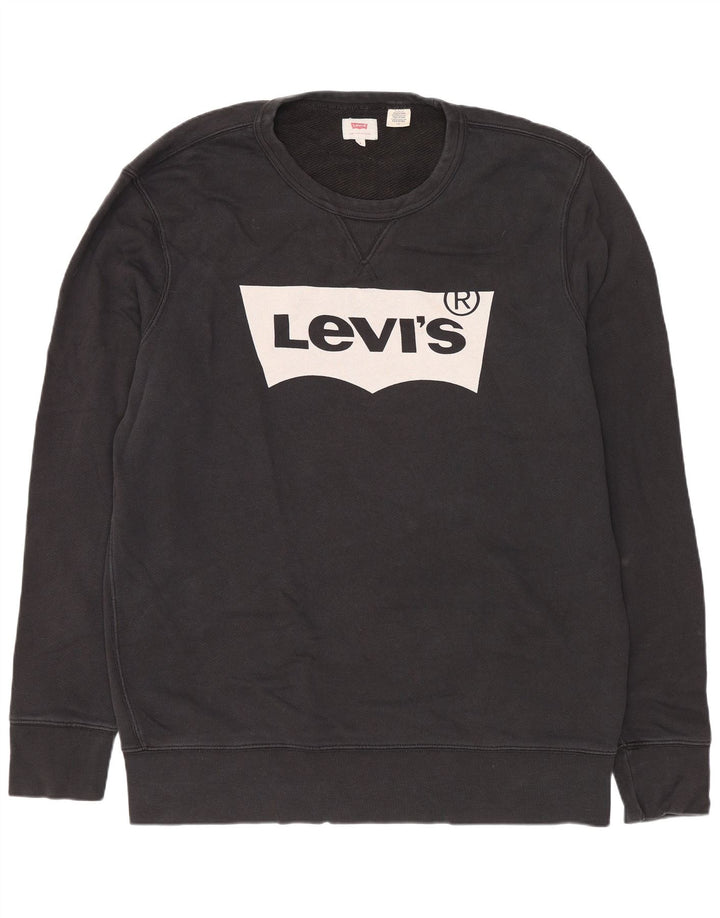 Ανδρικό φούτερ Levi's Graphic Regular Fit Jumper μεγάλο μαύρο βαμβακερό