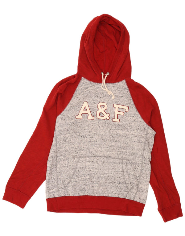 Abercrombie & Fitch Ανδρικά κουκούλα με κουκούλα UK 14 Medium Burgundy Colorblock