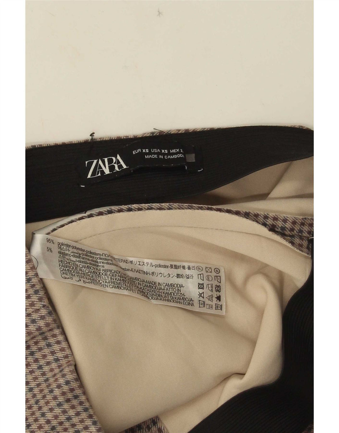 Zara Γυναικείο Κολάν UK 4 XS Γκρι Houndstooth Πολυεστέρας