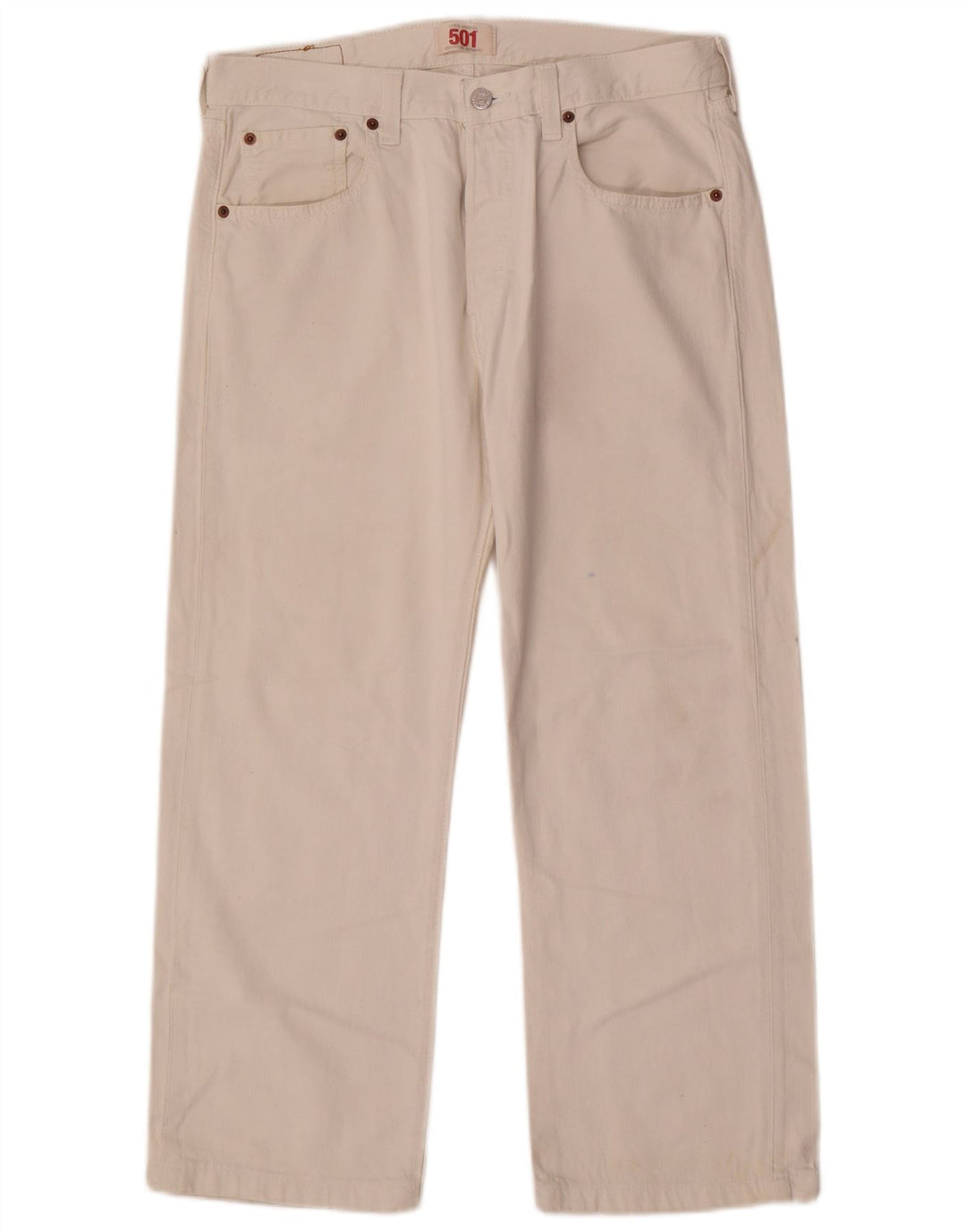 Levi's Mens 501 Straight Jeans W32 L26 Λευκό βαμβακερό
