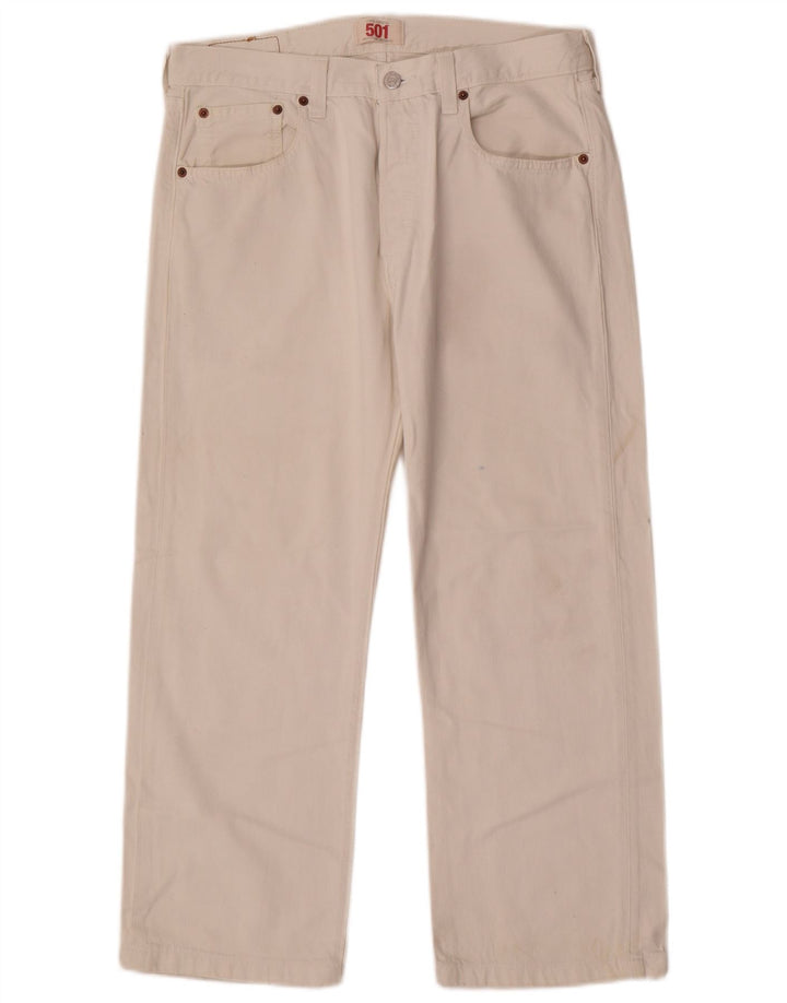 Levi's Mens 501 Straight Jeans W32 L26 Λευκό βαμβακερό