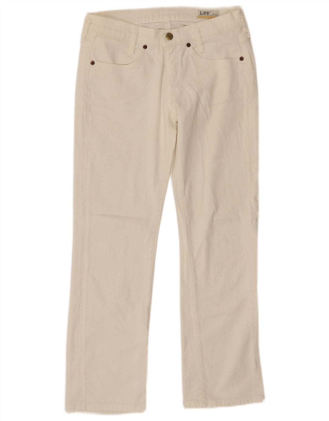 LEE Girls Lilly Straight Jeans 14-15 ετών W28 L26 Λευκό βαμβακερό