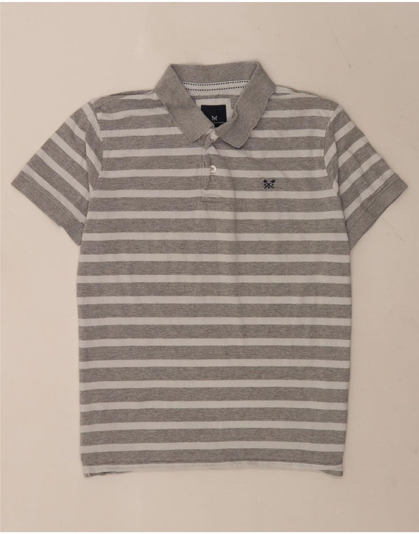 Crew Clothing Ανδρικό κοντομάνικο μπλουζάκι πόλο XL γκρι ριγέ βαμβακερό