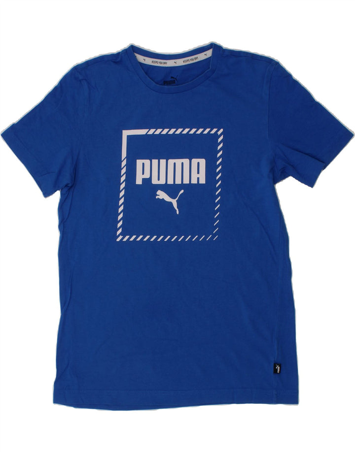 PUMA Boys Graphic T-Shirt Top 13-14 Years Blue Vintage Puma and Second-Hand Puma from Messina Hembry 