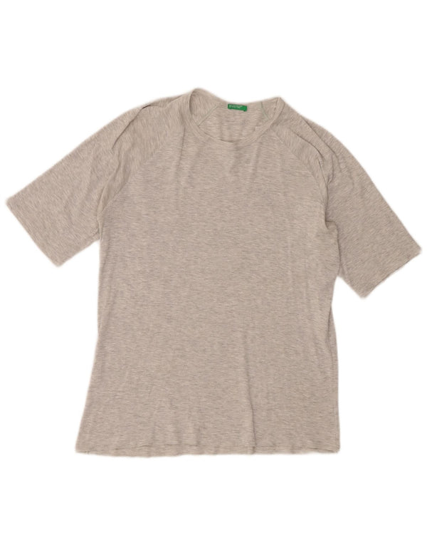 Benetton Γυναικείο T-Shirt Top UK 12 Medium Grey Flecked
