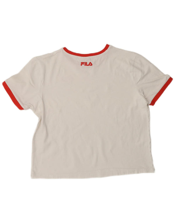 Γυναικείο T-Shirt FILA Crop Top UK 14 Medium White