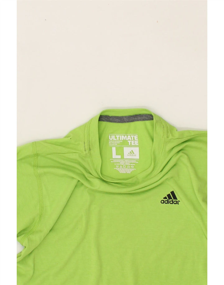 ADIDAS Boys T-Shirt Top 10-11 Years Large  Green Polyester Vintage Adidas and Second-Hand Adidas from Messina Hembry 
