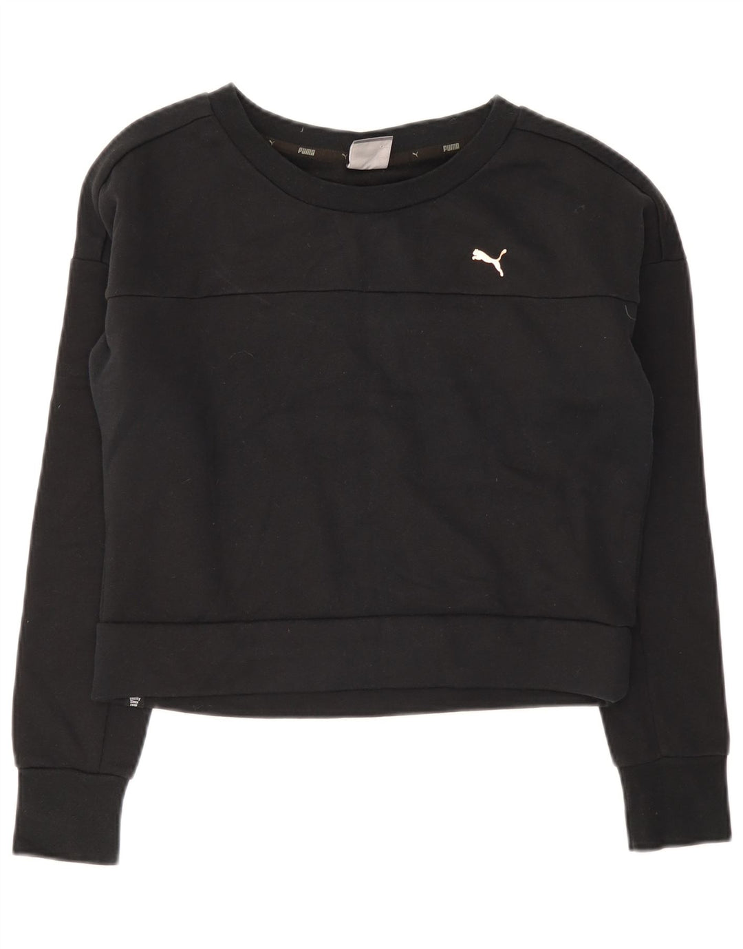 Γυναικεία φούτερ Puma Crop Jumper UK 12 Medium Black Cotton