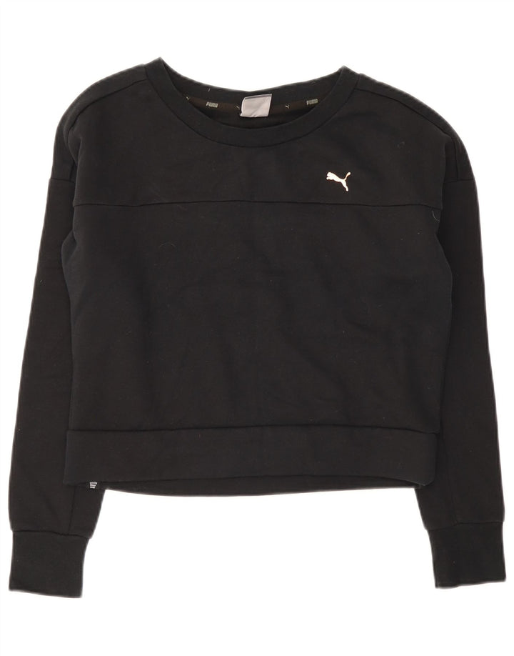 Γυναικεία φούτερ Puma Crop Jumper UK 12 Medium Black Cotton