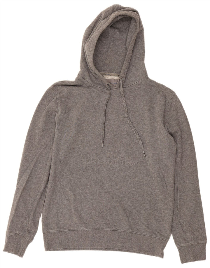 CALVIN KLEIN JEANS Mens Hoodie Jumper Medium Grey Cotton
