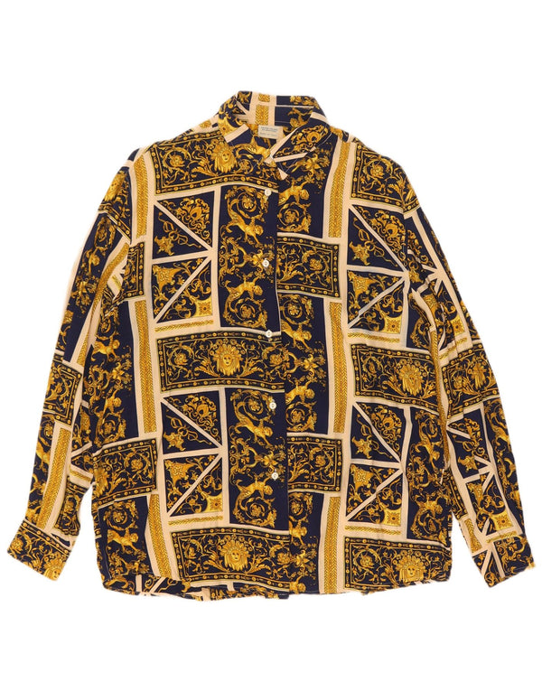 Γυναικεία μπλούζα Benetton Loose Fit UK 14 Medium Yellow Paisley Viscose