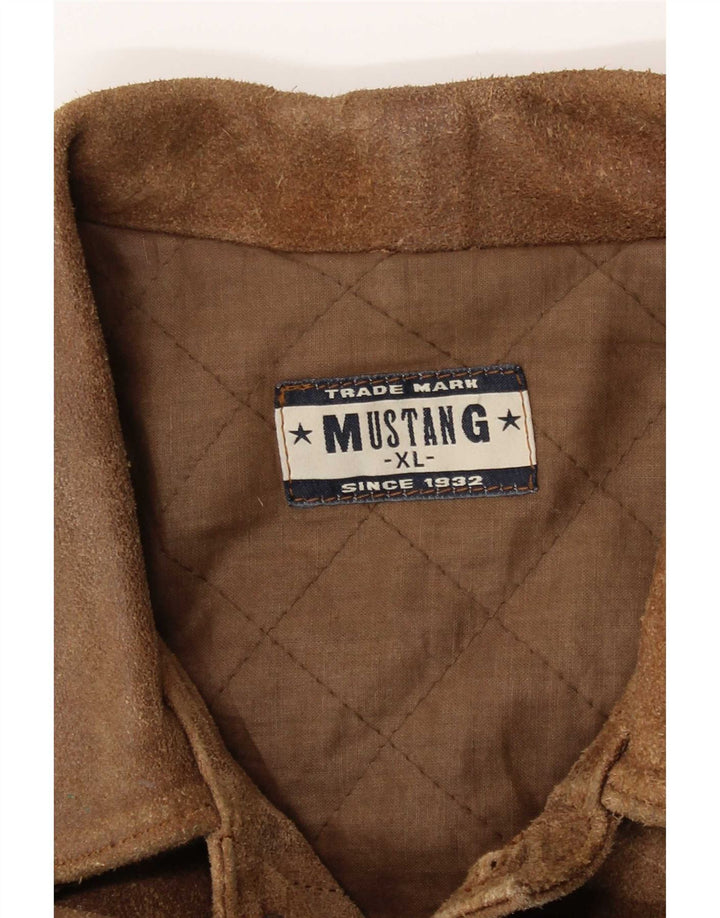 Mustang Ανδρικό Bomber Δερμάτινο Μπουφάν UK 42 XL Καφέ