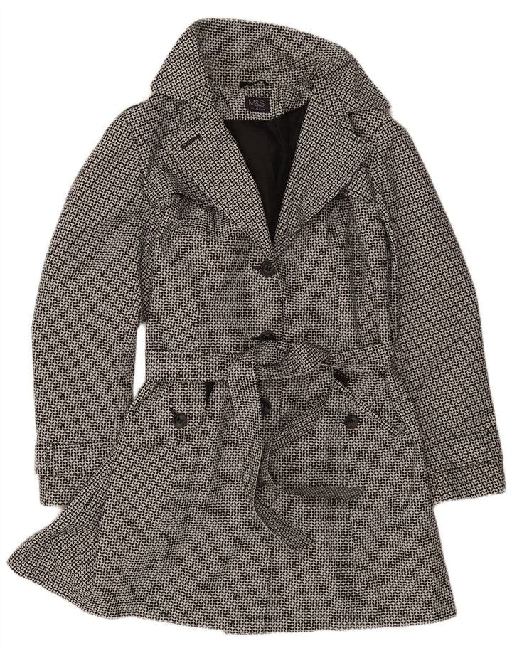 Marks & Spencer Γυναικεία καμπαρντίνα UK 18 XL Μαύρος γεωμετρικός πολυεστέρας