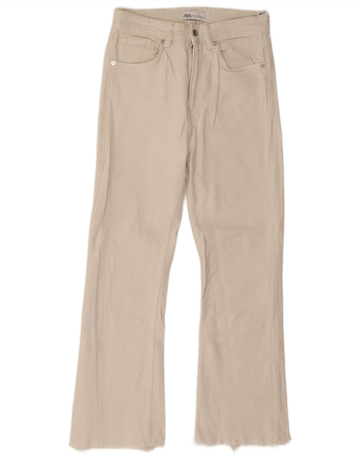 Zara Γυναικείο τζιν μποτάκι EU 38 Small W28 L26 από λευκό βαμβακερό