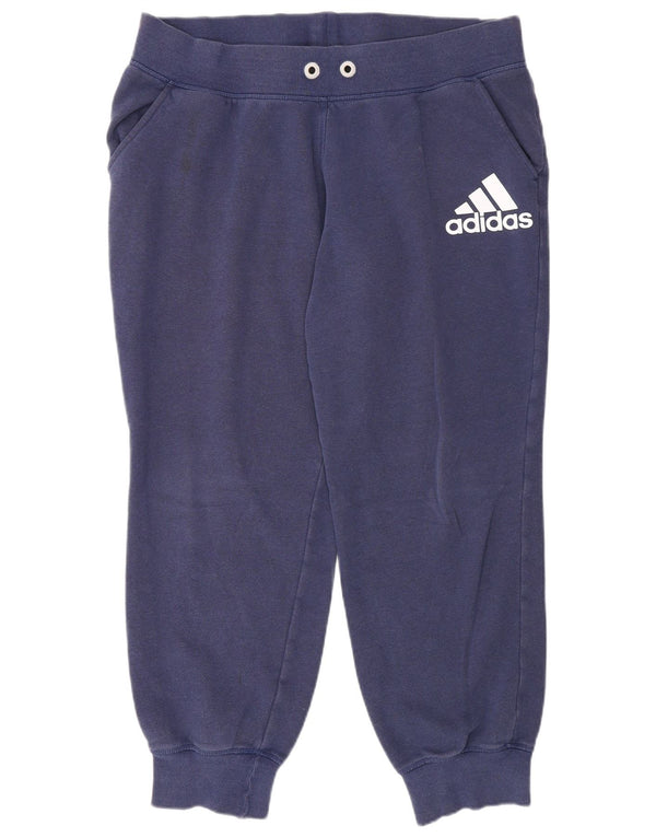 Γυναικεία αθλητική φόρμα γραφικών Adidas Παντελόνι Joggers UK 16/18 Large Navy Blue