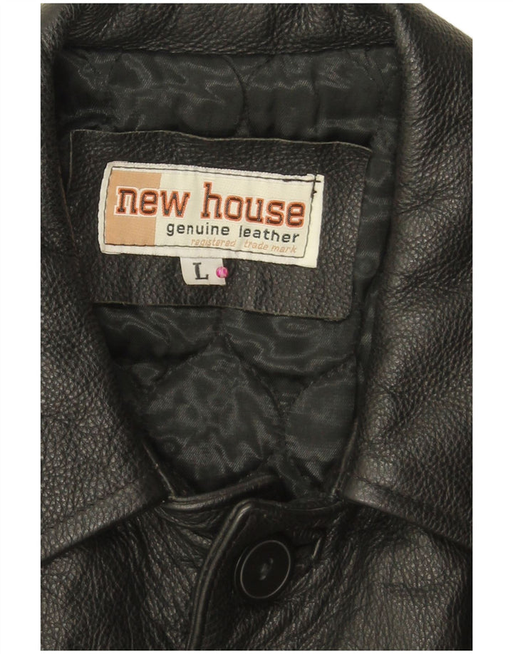 Vintage Ανδρικό Δερμάτινο Μπουφάν UK 40 Large Μαύρο Δερμάτινο