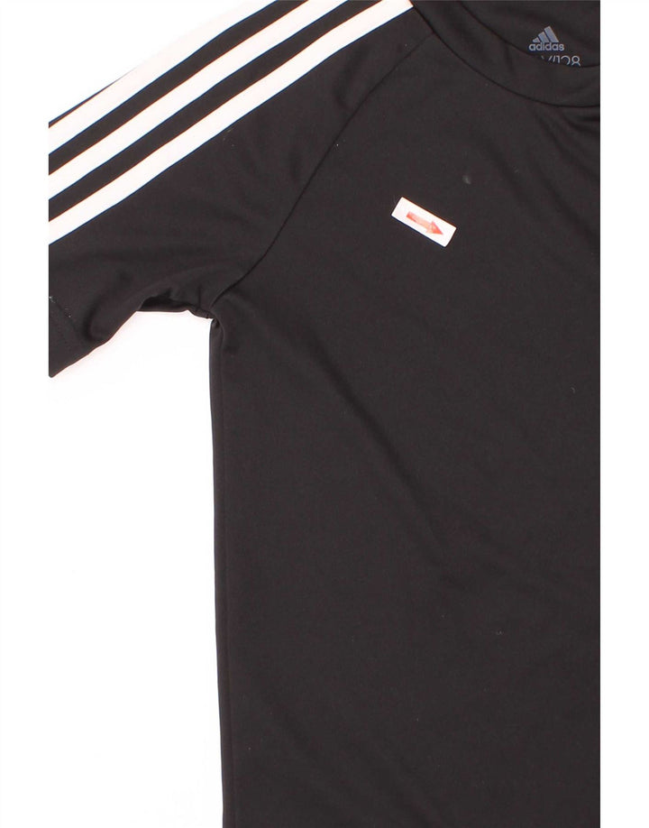 Adidas Boys Aeroready T-Shirt Top 7-8 Years Black Polyester