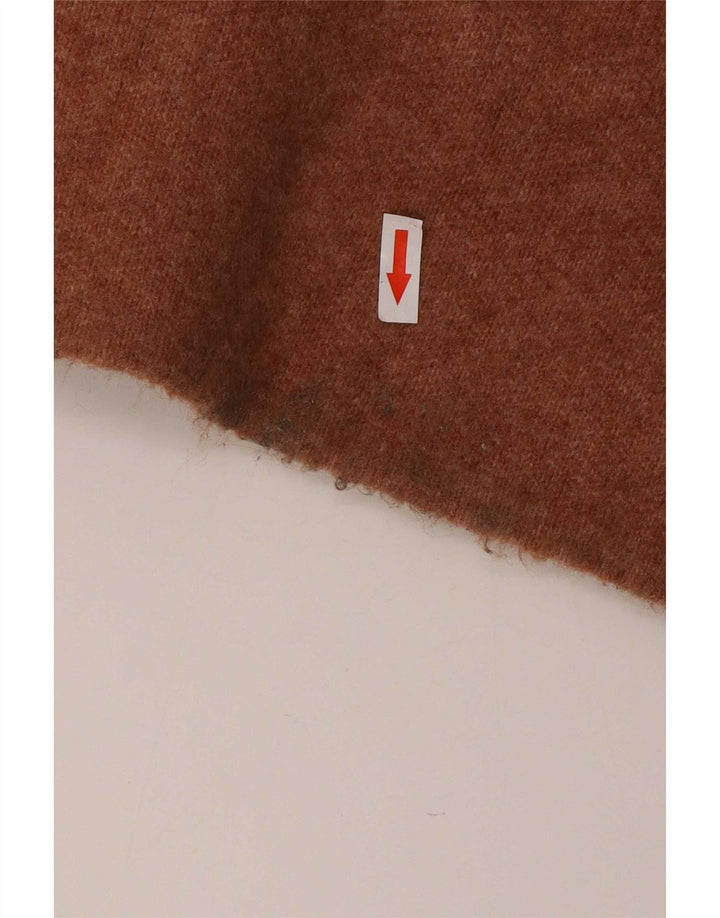 Zara Γυναικείο Longline Ανοιχτό Ζακέτα UK 14 Medium Beige Wool