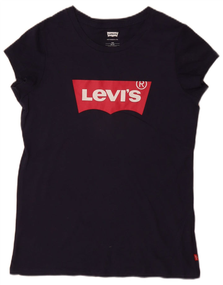 Γραφικό μπλουζάκι LEVI'S για κορίτσια 15-16 ετών, μπλε βαμβακερό