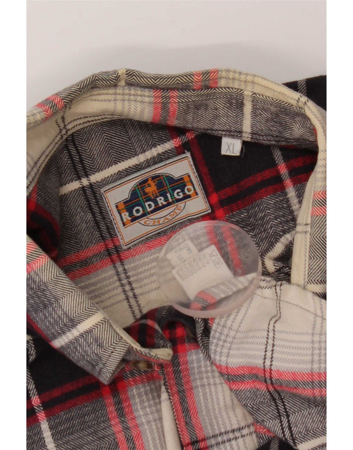 Ανδρικό φανελένιο πουκάμισο Rodrigo XL Navy Blue Check Cotton
