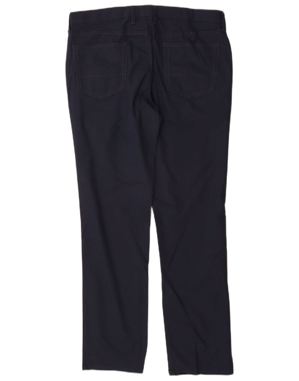 BONOBOS Mens Slim Fit Casual Trousers W34 L32 Navy Blue Cotton