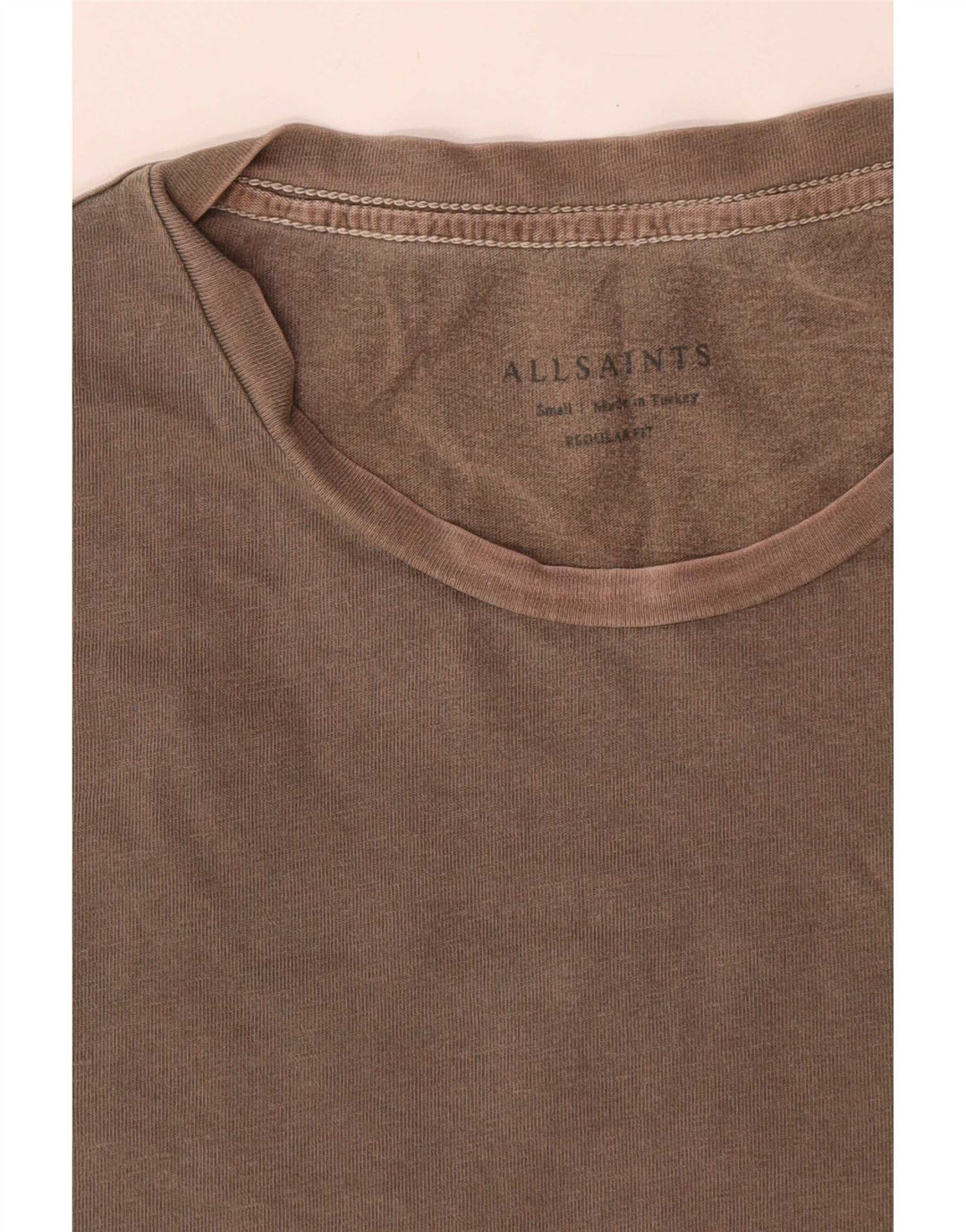 All Saints Ανδρικό T-Shirt με κανονική εφαρμογή Τοπ Μικρό καφέ βαμβακερό