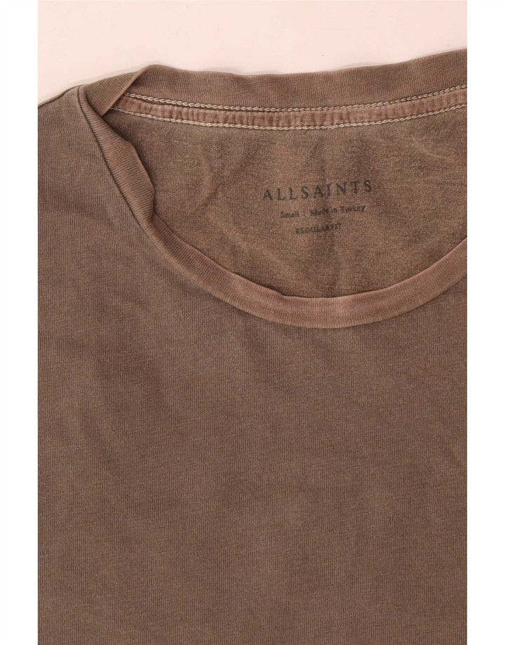 All Saints Ανδρικό T-Shirt με κανονική εφαρμογή Τοπ Μικρό καφέ βαμβακερό