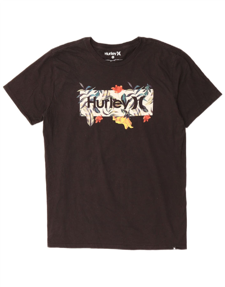 Ανδρικό γραφικό T-Shirt Hurley Top Μεσαίο μαύρο βαμβακερό