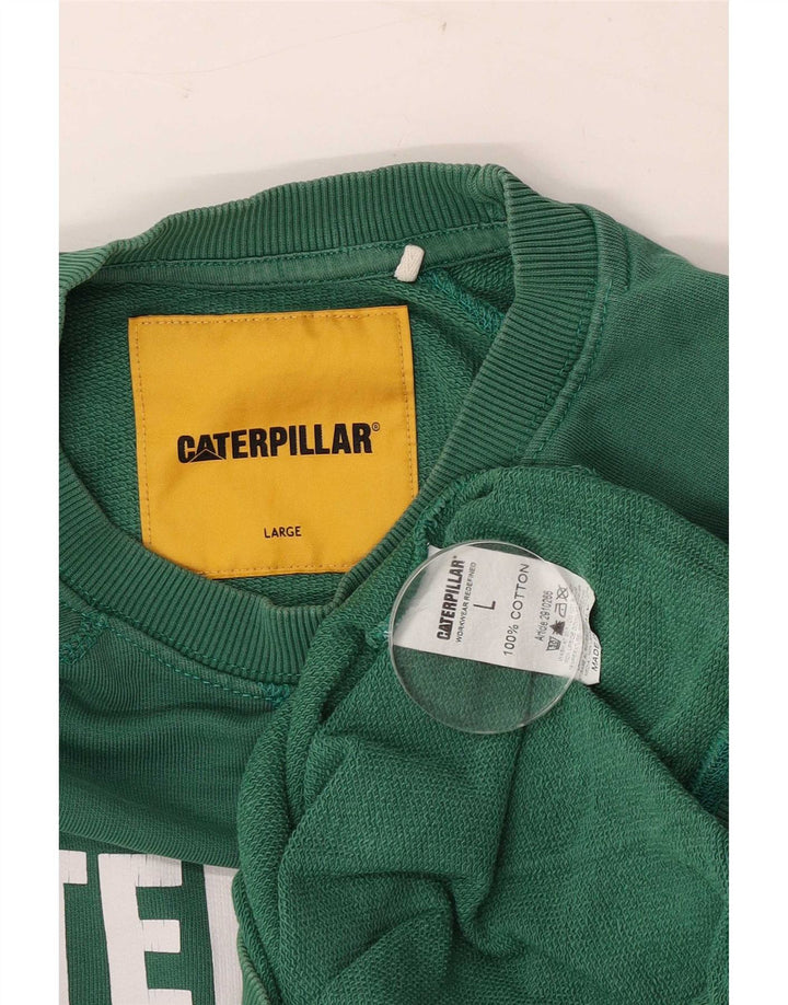 Caterpillar Ανδρικό γραφικό φούτερ Jumper Μεγάλο πράσινο βαμβακερό