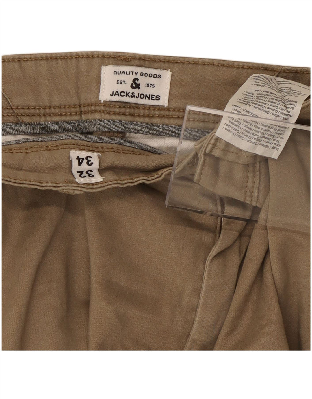 Ανδρικό παντελόνι Chino JACK & JONES W32 L32 Μπεζ βαμβακερό